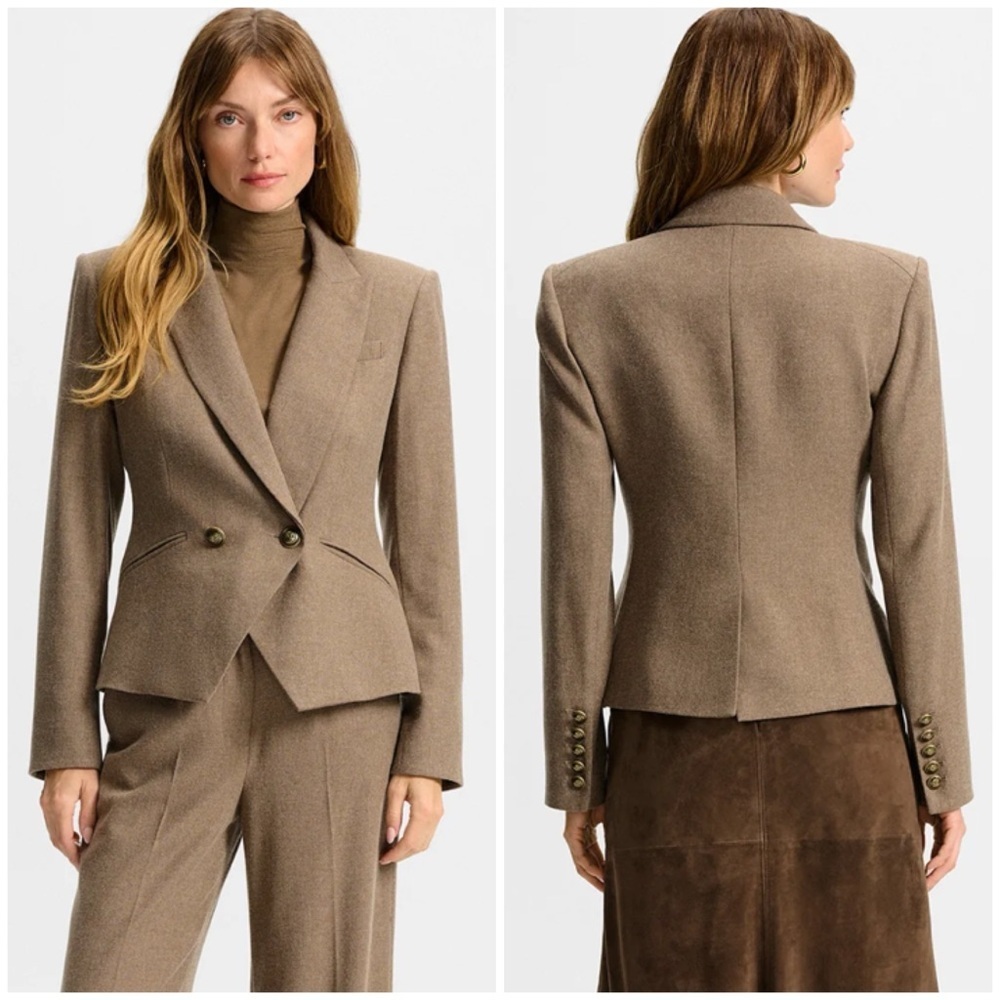 NWT VERONICA BEARD Rickie Crop Dickey Jacket in Lichen Melange SZ US 4